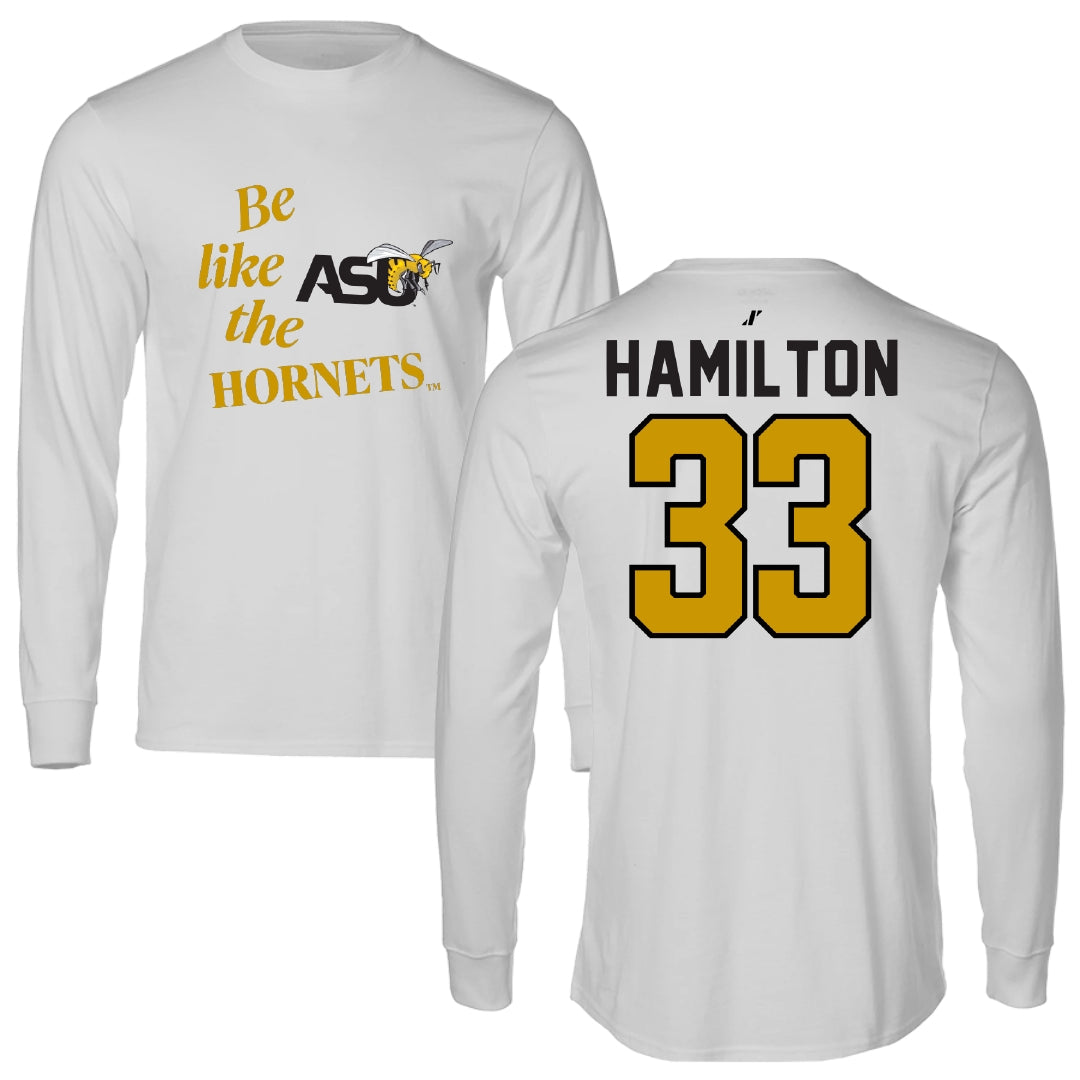 Alabama State University Basketball Light Gray Be Like Us Long Sleeve - #33 Talayah Hamilton