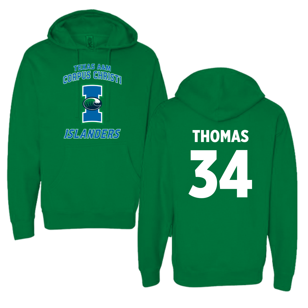 Texas A&M University-Corpus Christi Baseball Green Hoodie - #34 Hayden Thomas