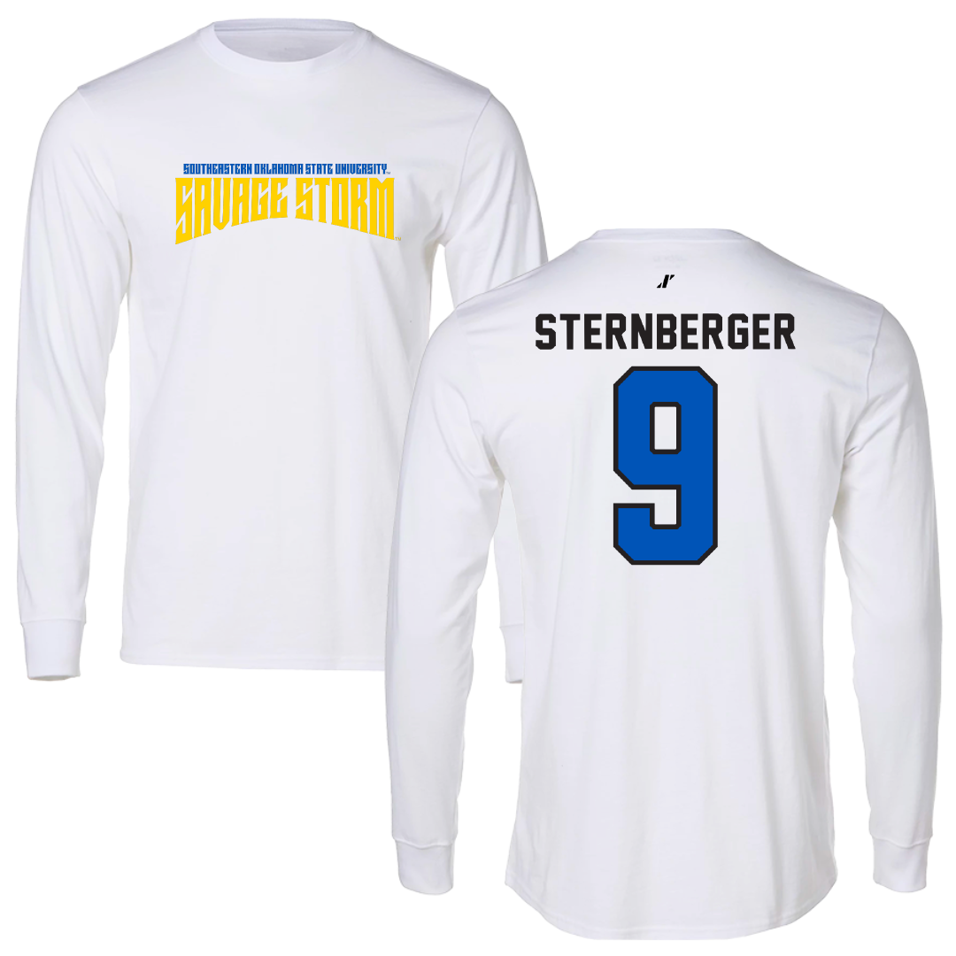 Southeastern Oklahoma State University Football White Classic Long Sleeve - #9 Jaxon Sternberger