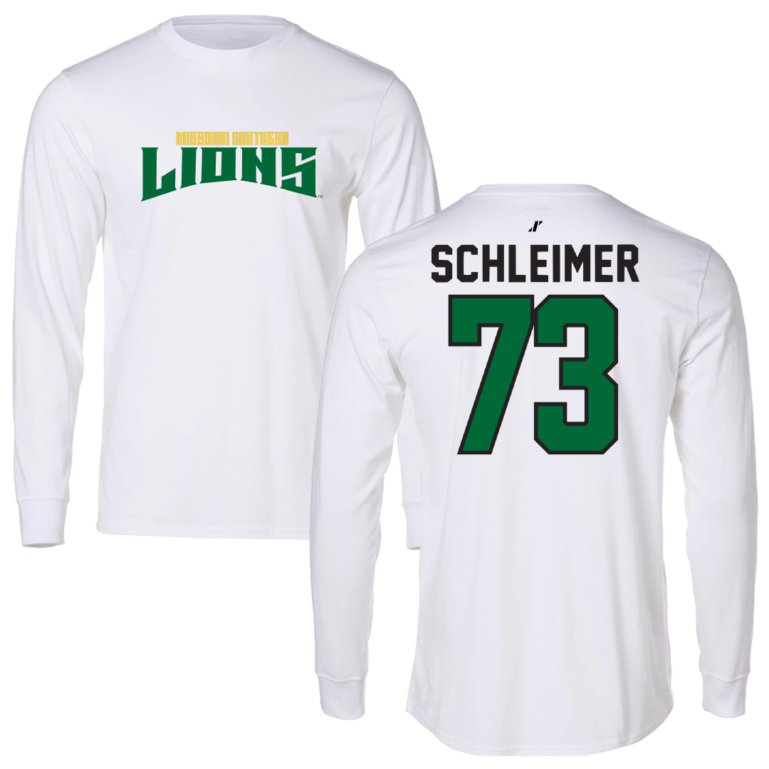Missouri Southern State University Football White Classic Performance Long Sleeve - #73 Ryan Schleimer