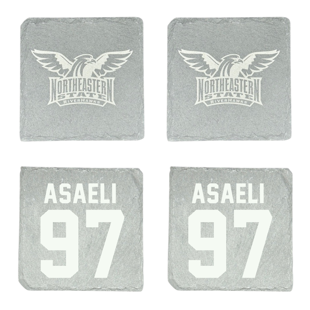 Northeastern State University Football Stone Coaster (4 Pack)  - #97 Maafu Asaeli