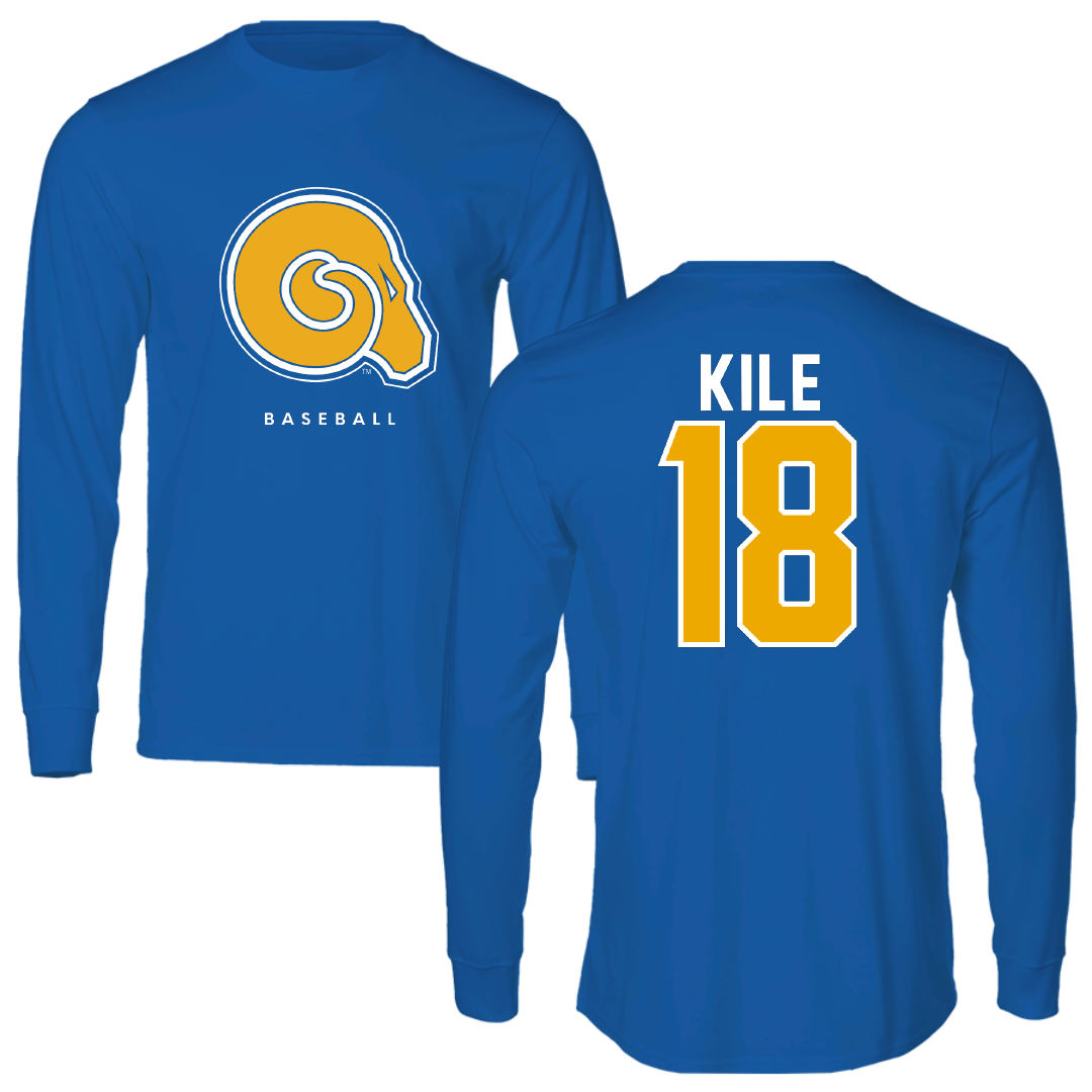 Albany State University Baseball Blue Long Sleeve - #18 David Kile