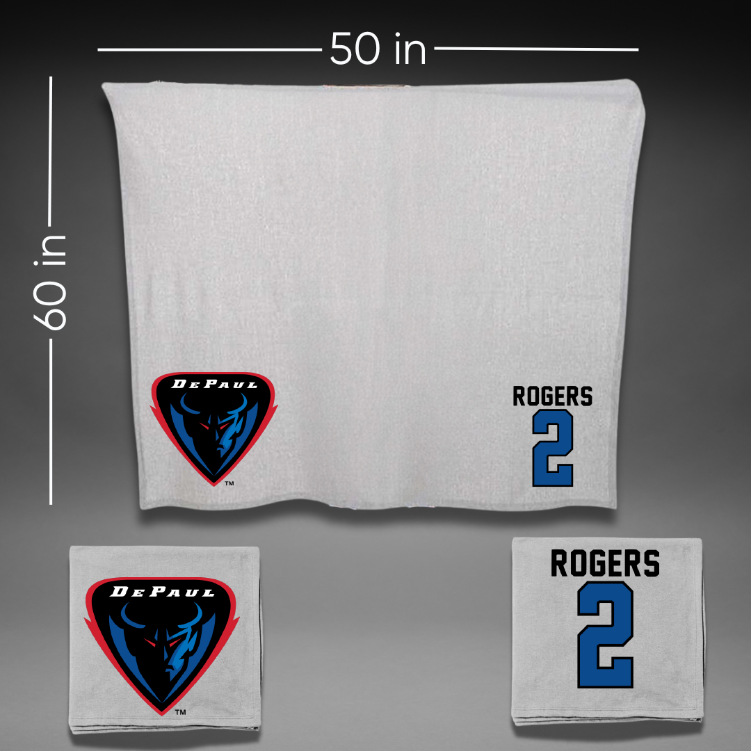 DePaul University Softball Gray Blanket - #2 Morgan Rogers
