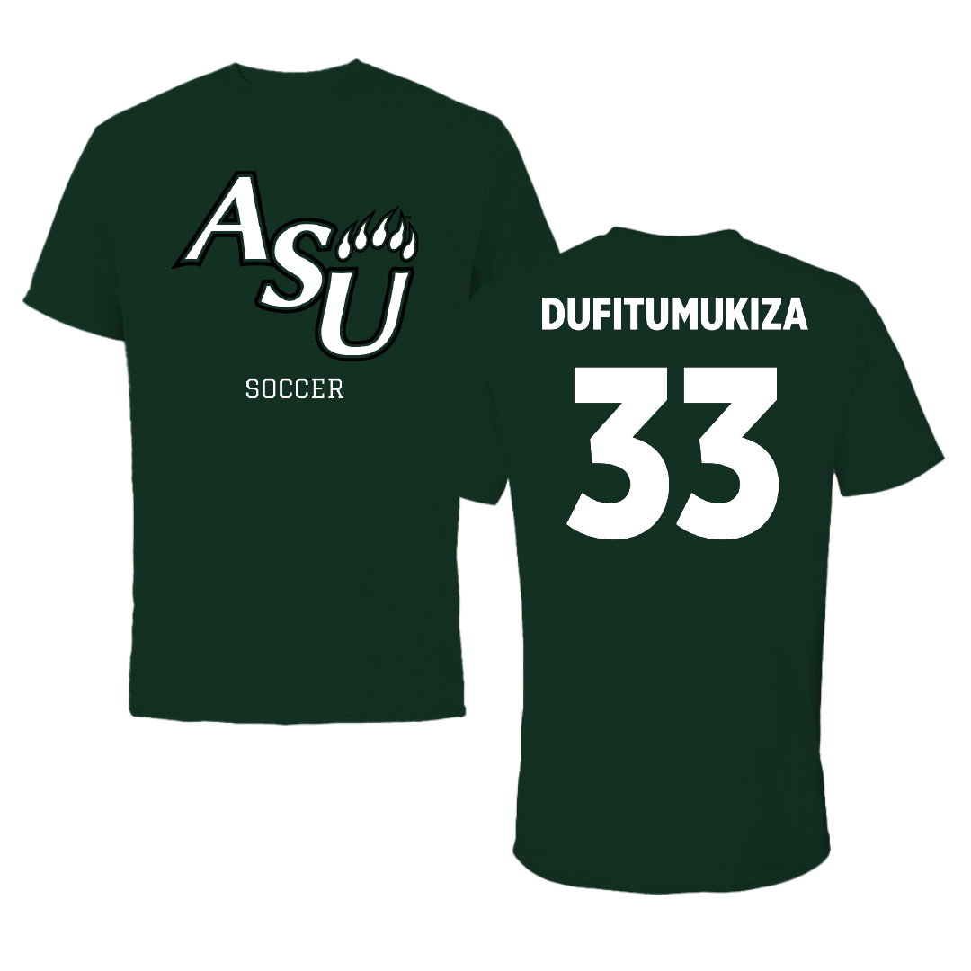 Adams State University Soccer Forest Green Performance Tee - #33 Frank Angelo Dufitumukiza