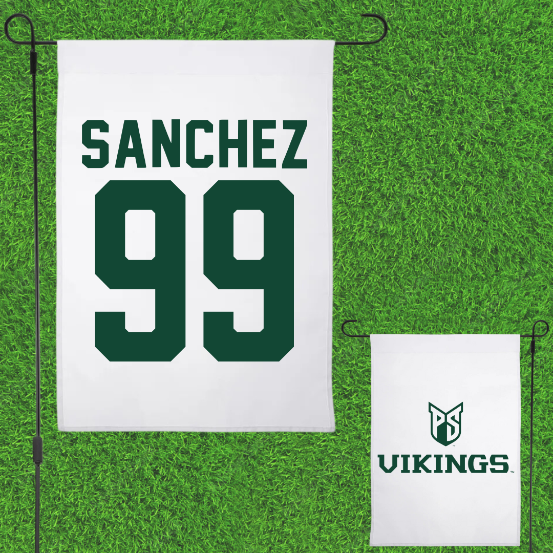 Portland State University Softball White Garden Flag - #99 Elise Sanchez