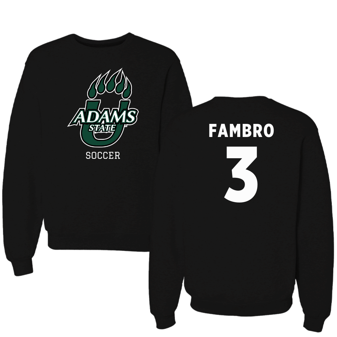 Adams State University Soccer Black State Crewneck - #3 Jadon Fambro
