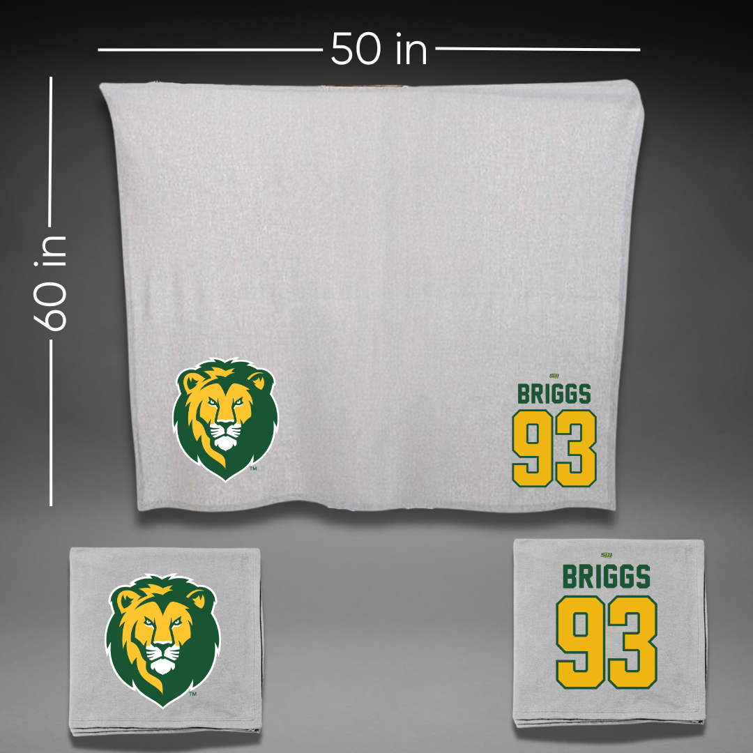 Southeastern Louisiana University Football Gray Blanket - #93 Rowan Briggs