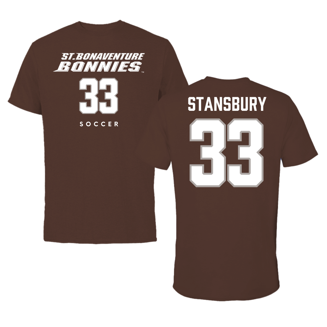 St. Bonaventure University Soccer Brown Tee - #33 Kendall Stansbury
