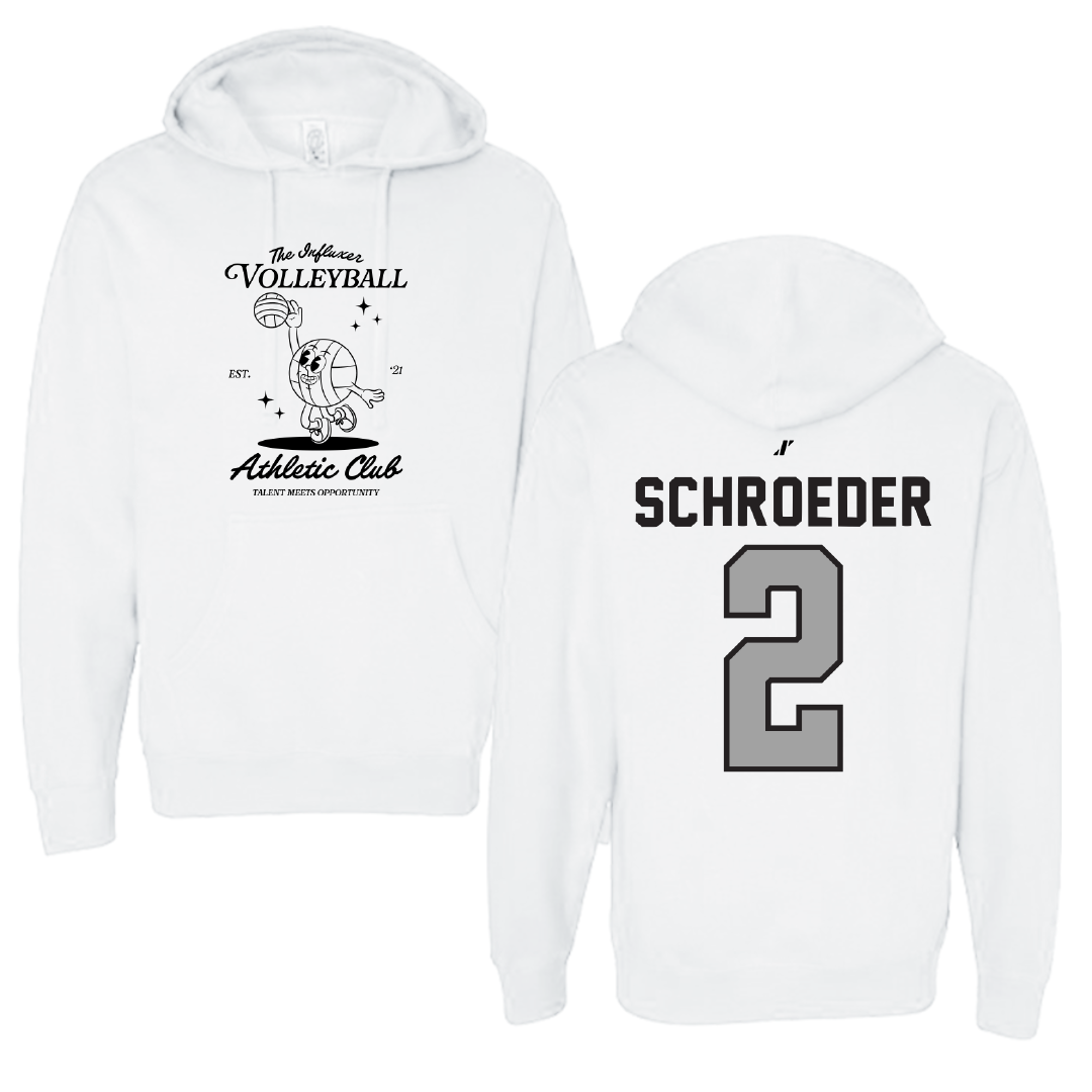 Volleyball White Influxer Athletic Club Hoodie - #2 Elaina Schroeder