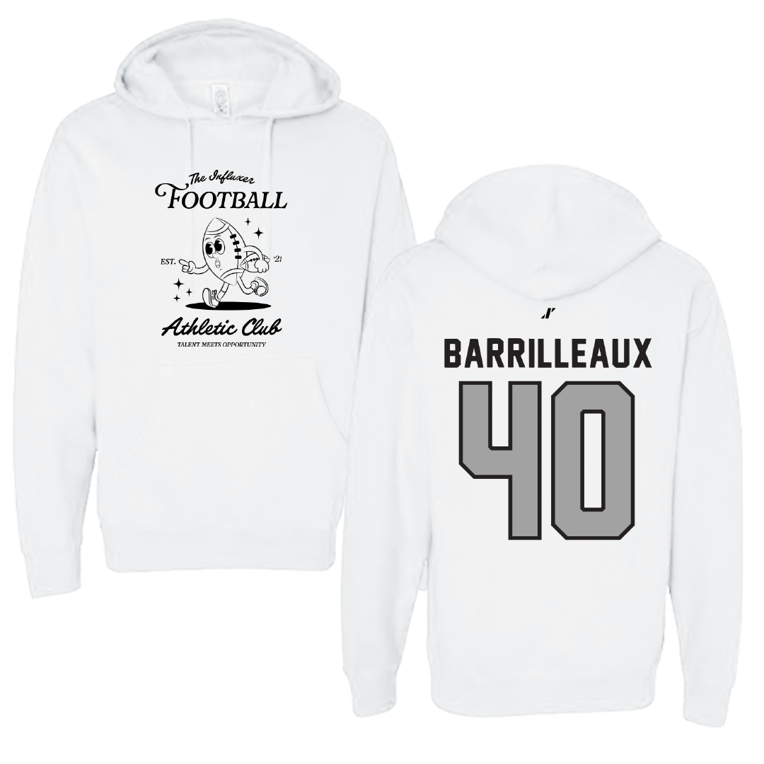 Football White Influxer Athletic Club Hoodie - #40 Cohen Barrilleaux