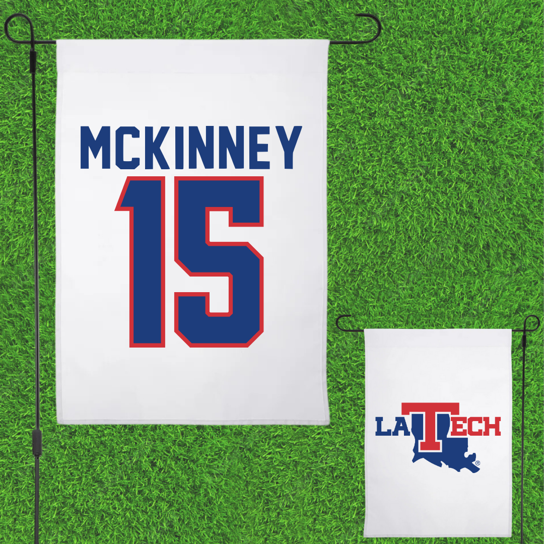 Louisiana Tech University Soccer White Garden Flag - #15 Callie McKinney