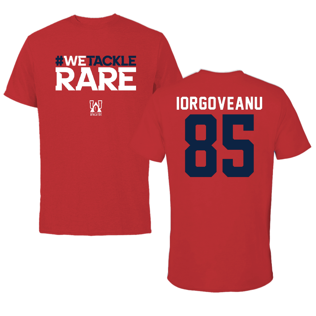 Stony Brook University Football Red Uplifting Athletes Performance Tee - #85 Dylan Iorgoveanu