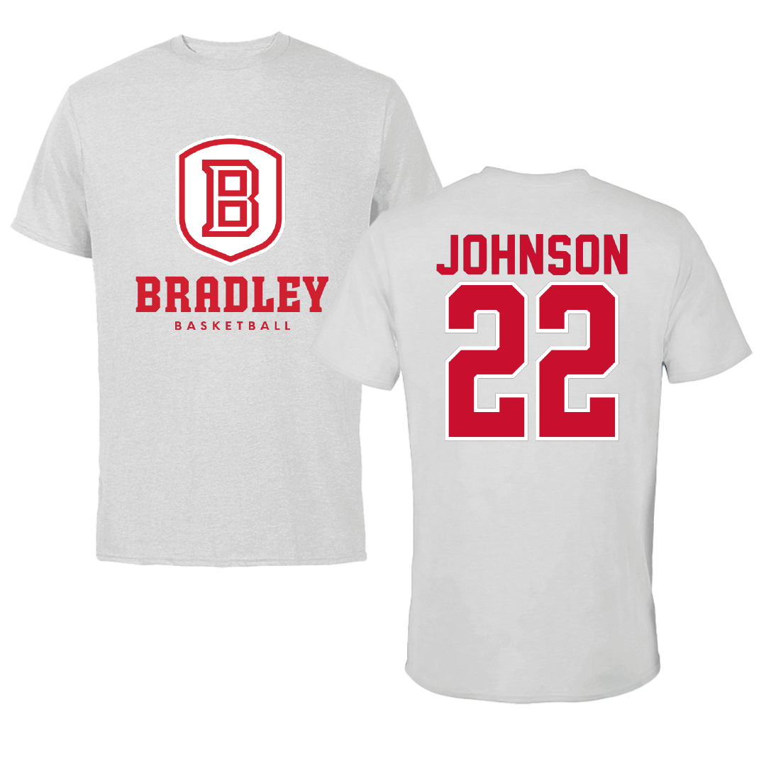 Bradley University Basketball Gray Performance Tee - #22 Jaquan Johnson