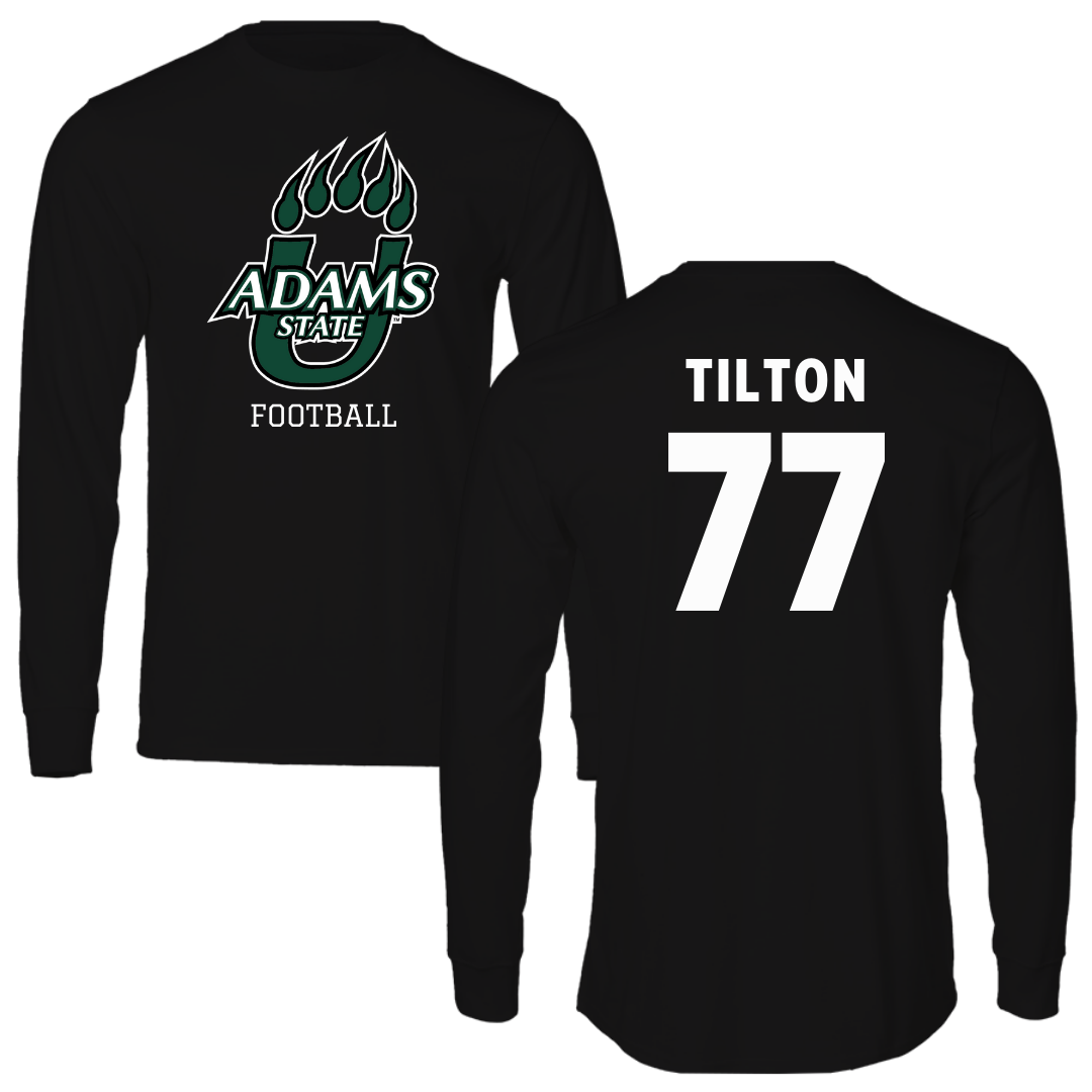 Adams State University Football Black State Long Sleeve - #77 Wyatt Tilton