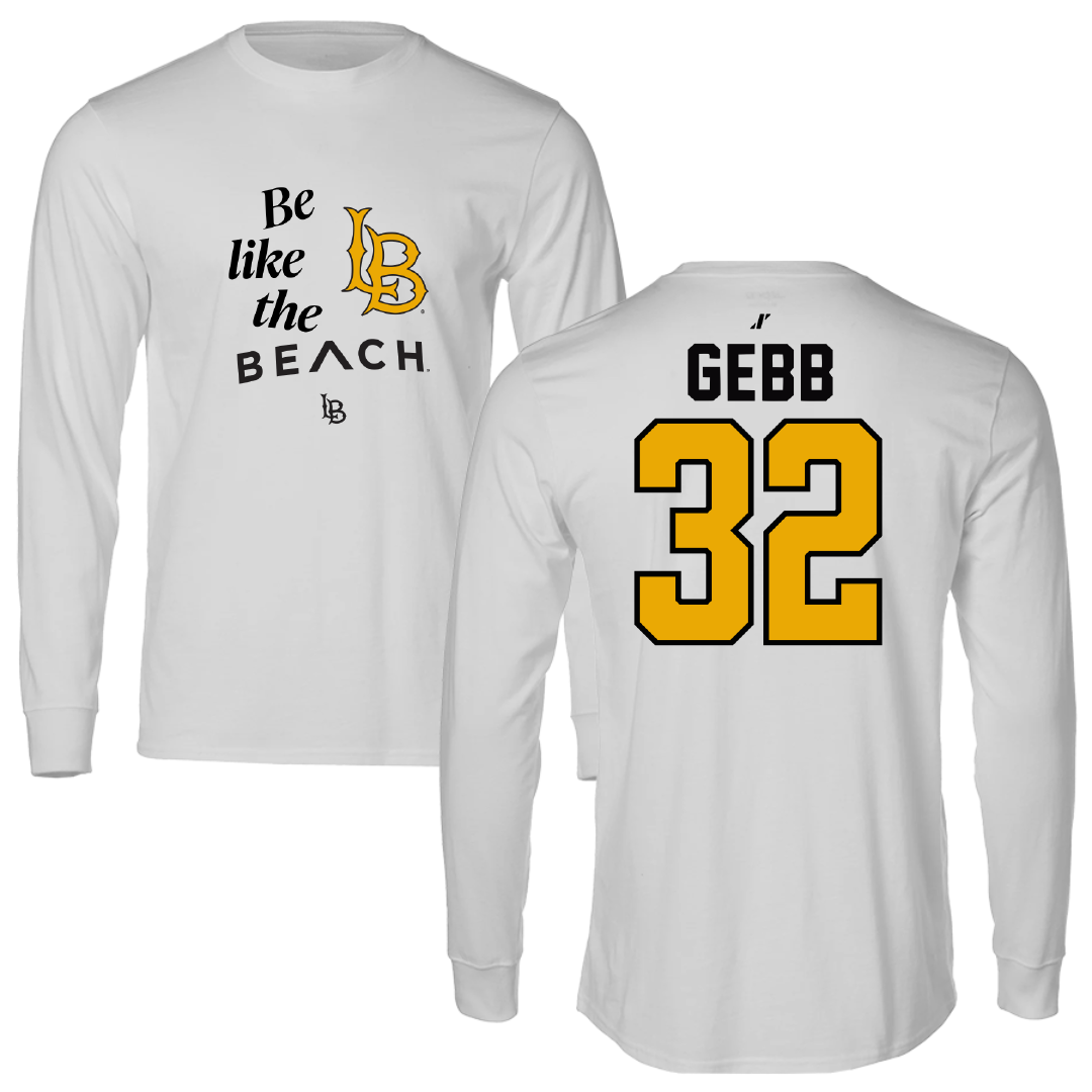 Long Beach State University Baseball Light Gray Be Like Us Performance Long Sleeve - #32 Tyler Gebb