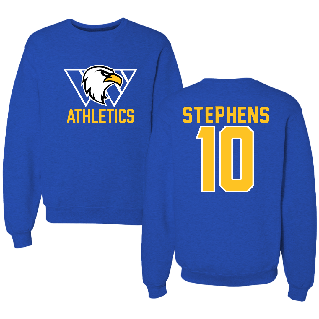 Williams Baptist University Baseball Blue Crewneck - #10 Davis Stephens