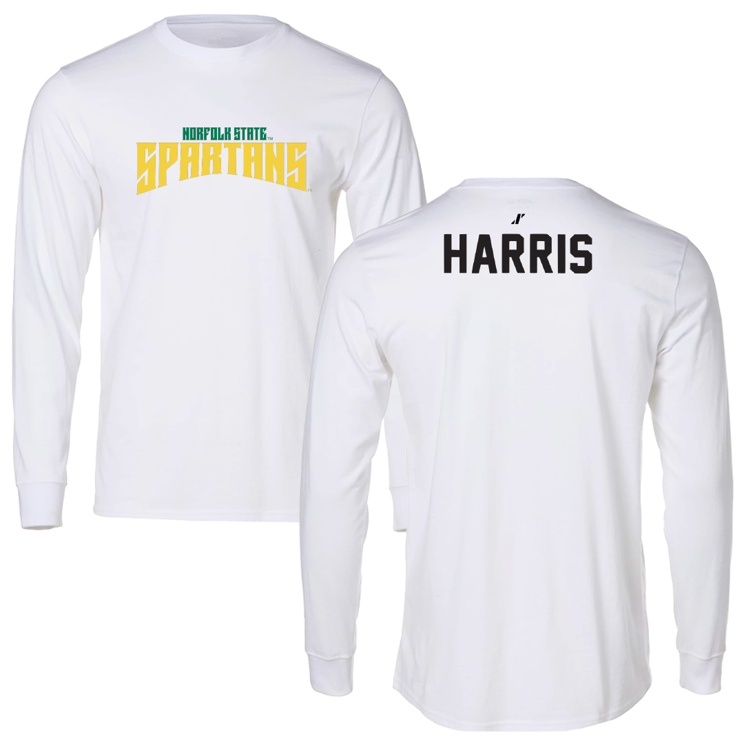 Norfolk State University TF and XC White Classic Performance Long Sleeve - Armani Harris