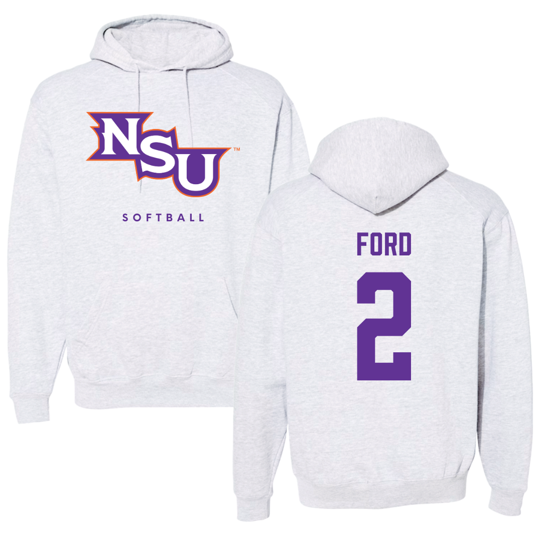 Northwestern State University Softball Gray Hoodie - #2 Camryn Ford