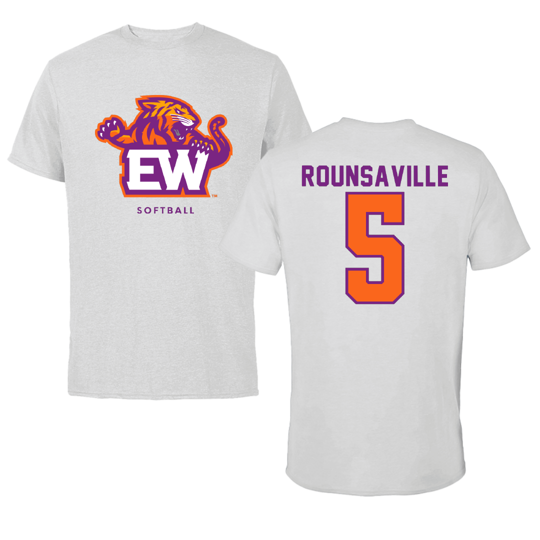Edward Waters University Softball Light Gray Tee - #5 Calyn Rounsaville
