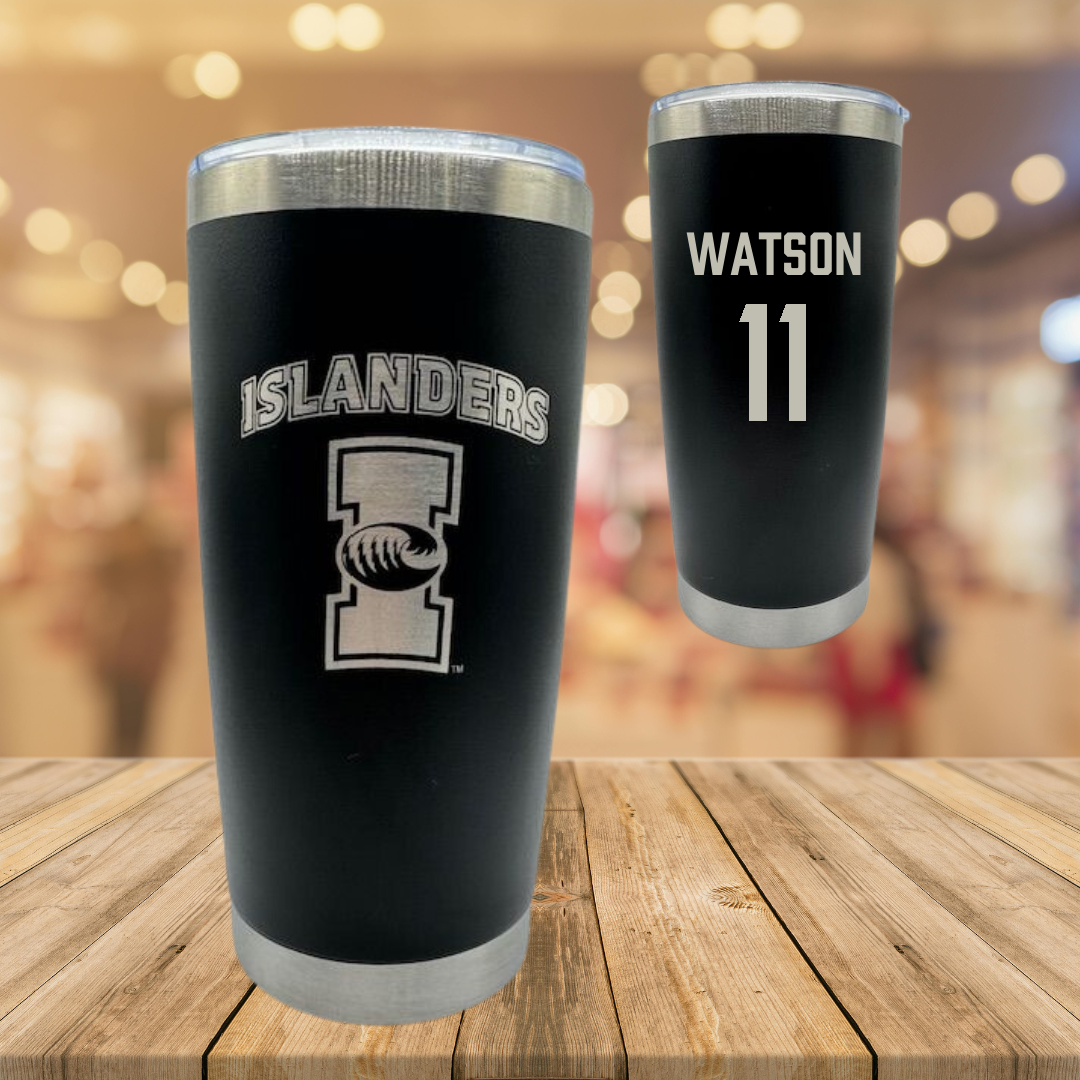 Texas A&M University-Corpus Christi Baseball Black Stainless Steel Tumbler - #11 Matthew Watson
