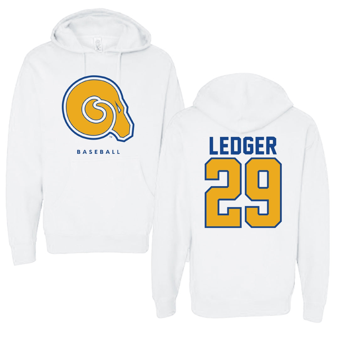 Albany State University Baseball White Hoodie - #29 Chase Ledger