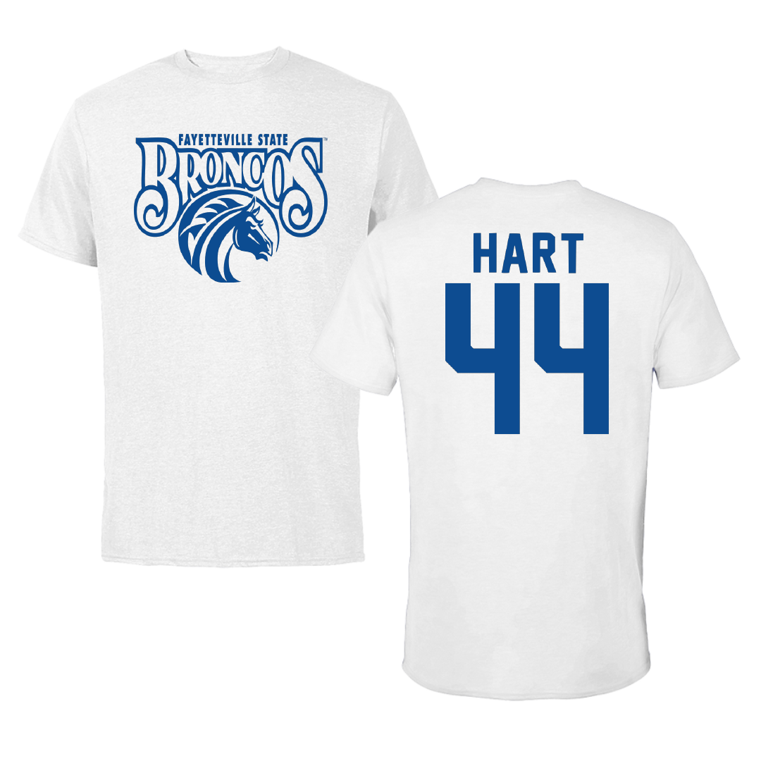 Fayetteville State University Football White Performance Tee - #44 Chris Hart