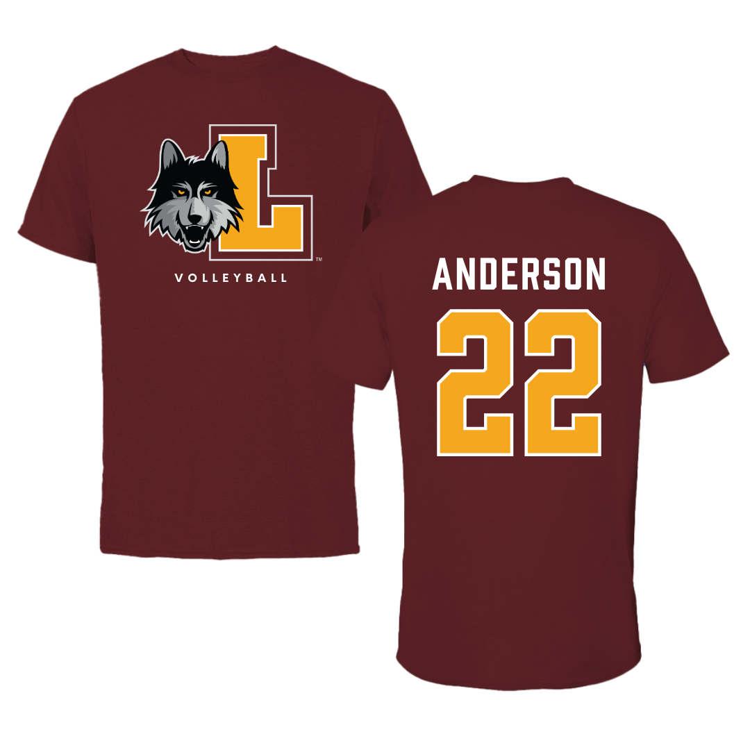 Loyola University-Chicago Volleyball Maroon Mascot Tee - #22 Lukas Anderson