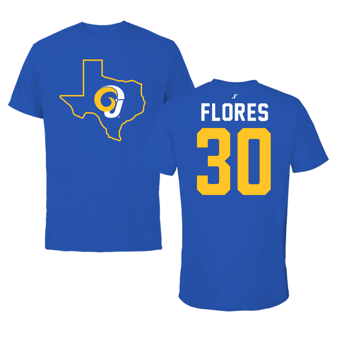 Angelo State University Basketball Blue State Performance Tee - #30 Hayley Flores