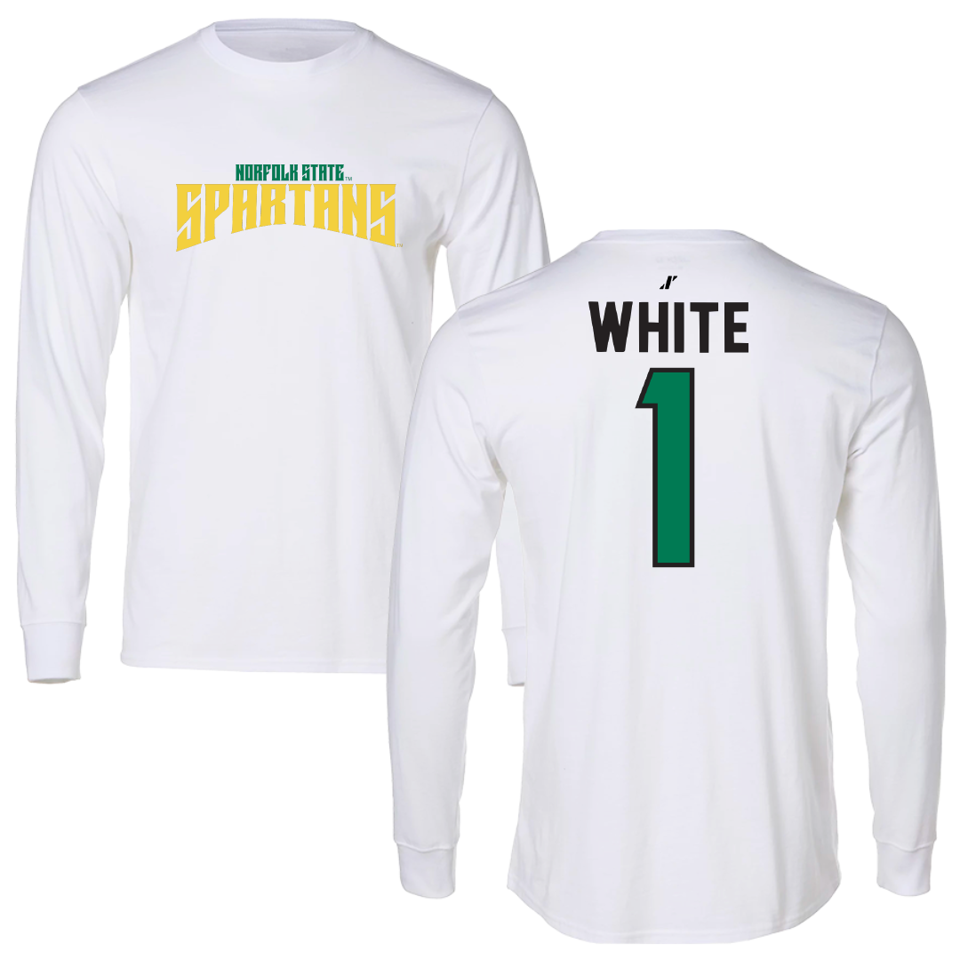 Norfolk State University Football White Classic Long Sleeve - #1 Joseph White