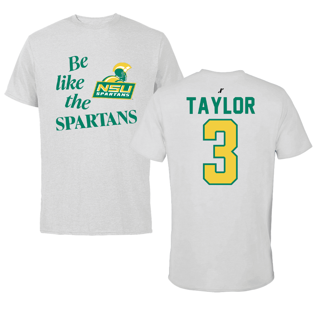 Norfolk State University Softball Light Gray Be Like Us Performance Tee - #3 Victoria Taylor