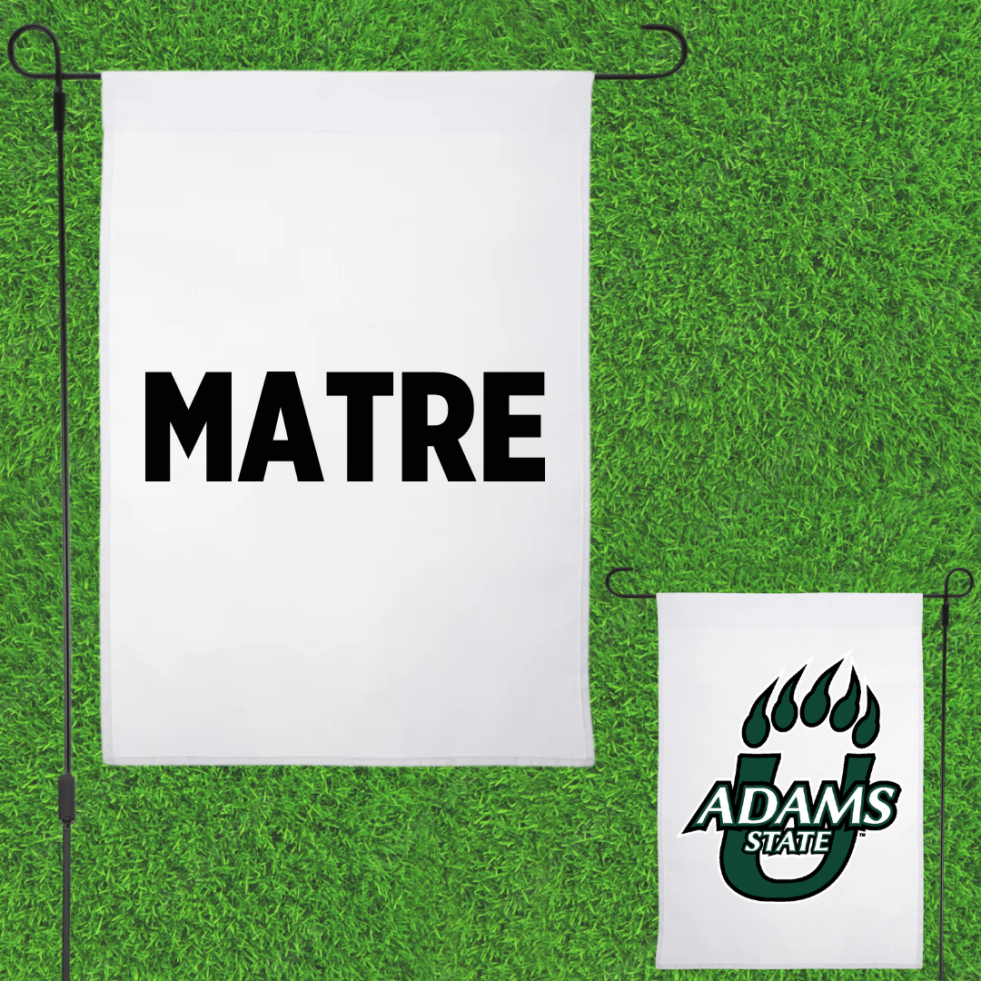 Adams State University Wrestling White Garden Flag - Wesley Matre