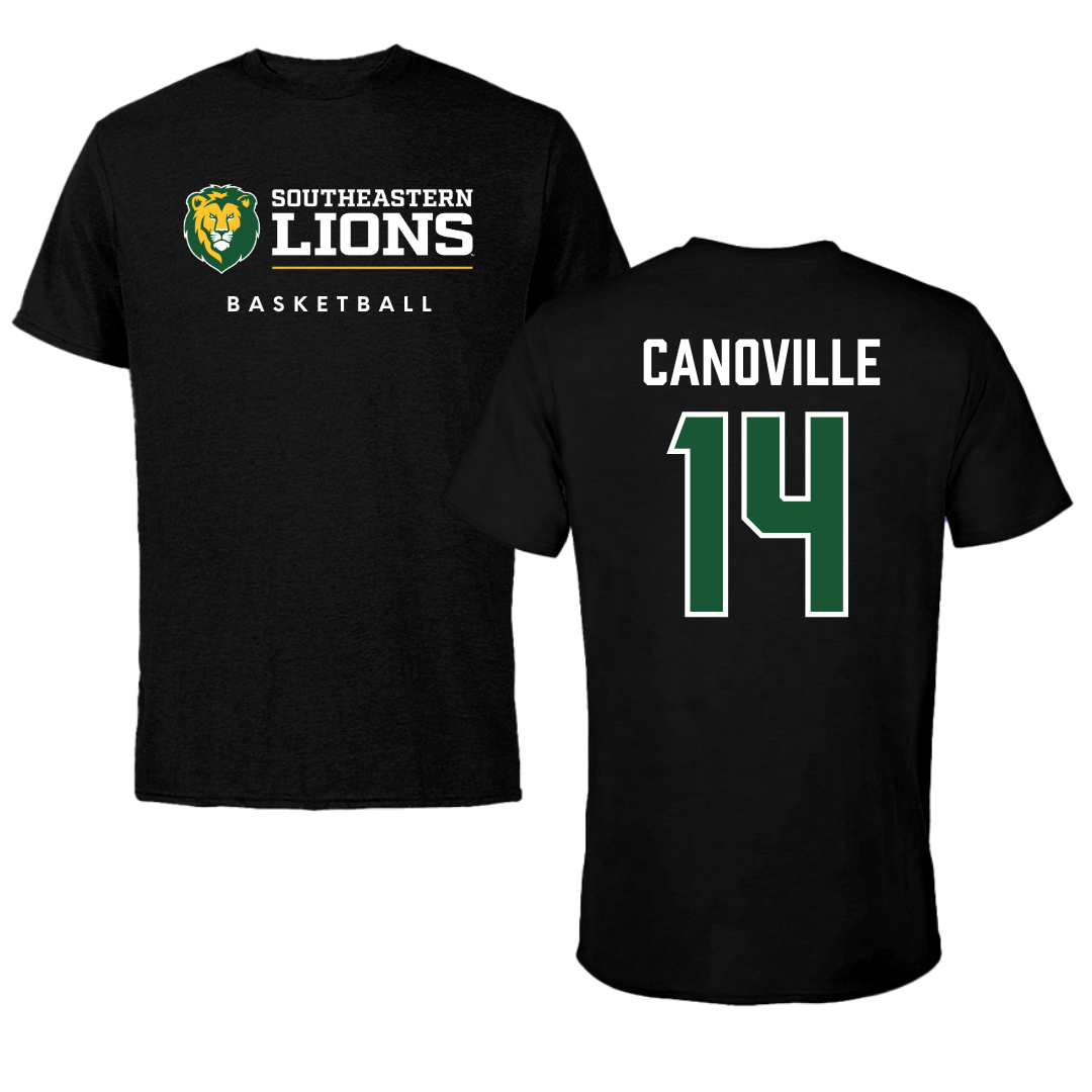 Southeastern Louisiana University Basketball Black Performance Tee - #14 Dylan Canoville