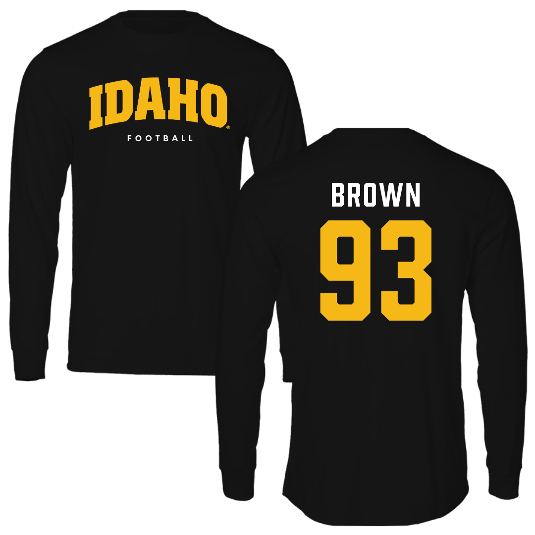 University of Idaho Football Black Performance Long Sleeve - #93 Sam Brown
