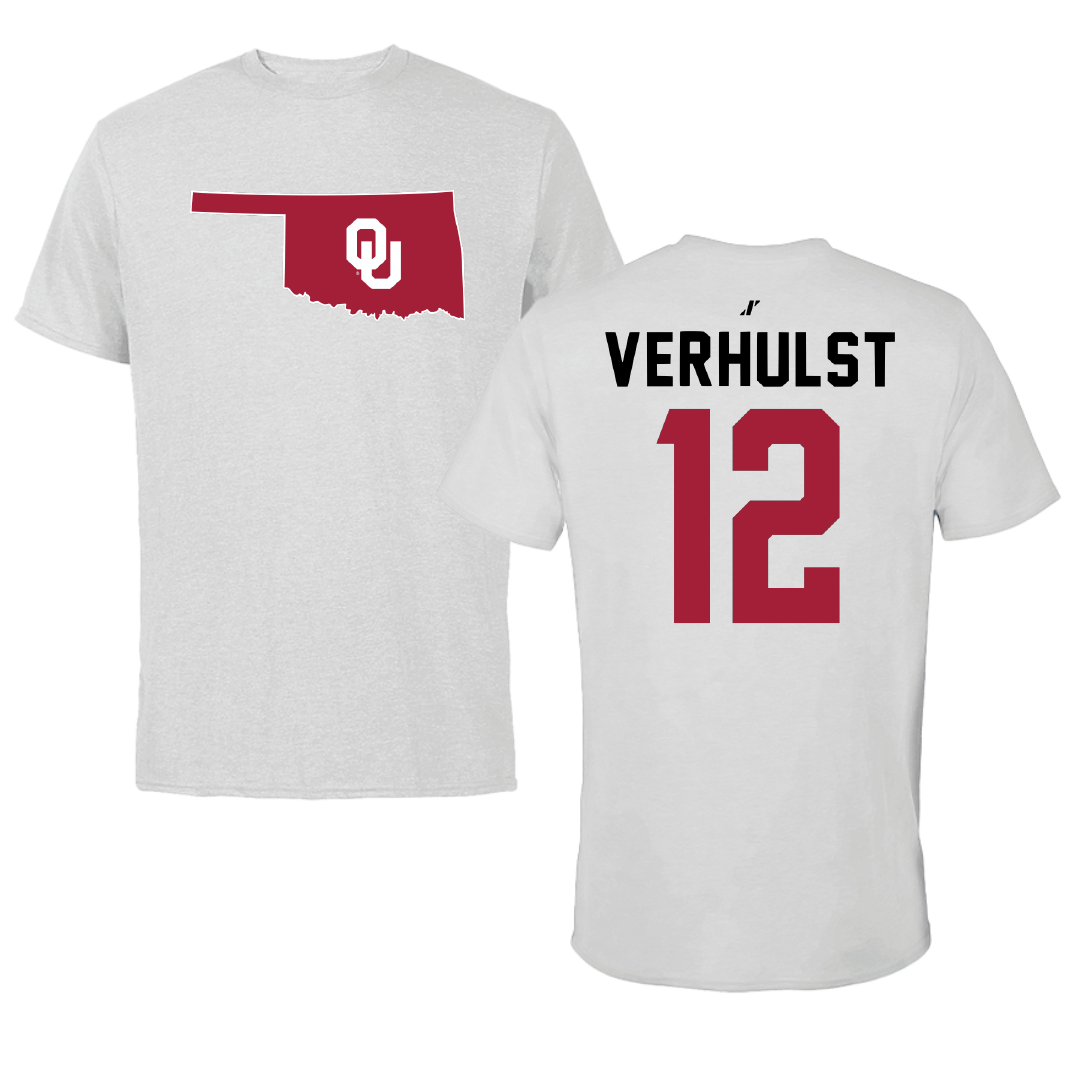 University of Oklahoma Basketball Light Gray State Tee - #12 Payton Verhulst