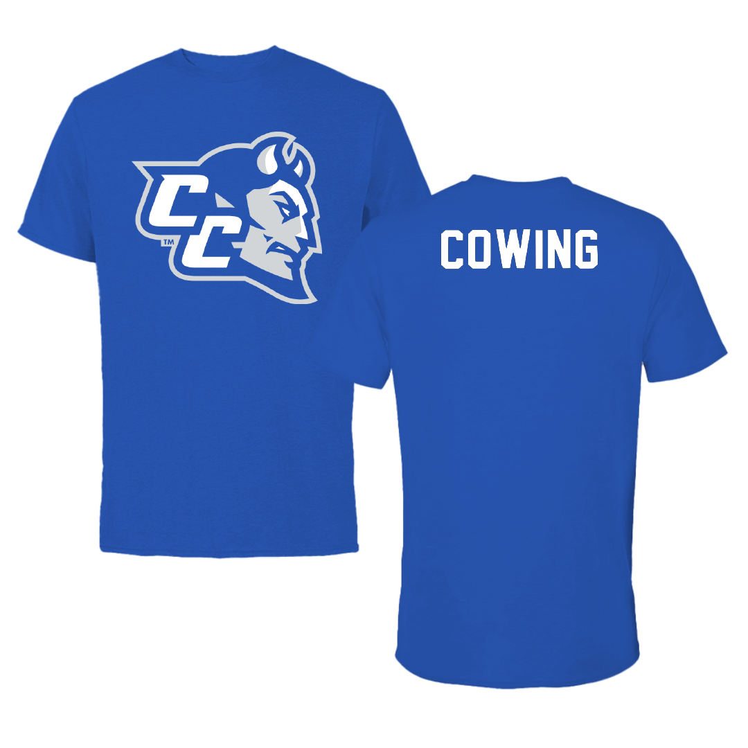 Central Connecticut State University Swimming & Diving Blue Tee - Lauryn Cowing