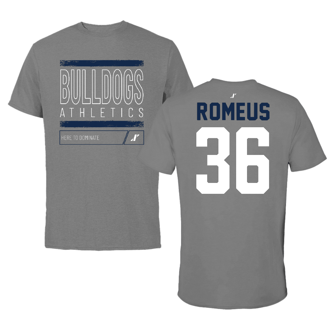 Butler University Football Dark Gray Dominate Tee - #36 Elijah Romeus
