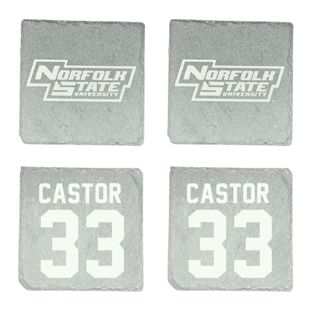 Norfolk State University Football Stone Coaster (4 Pack)  - #33 Darren Castor