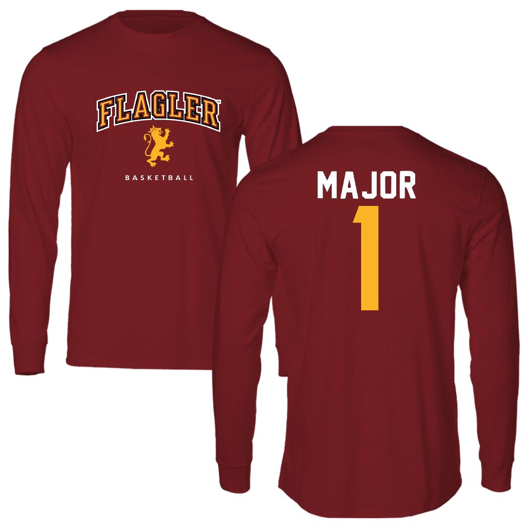 Flagler College Basketball Red Long Sleeve - #1 Jazmine Major