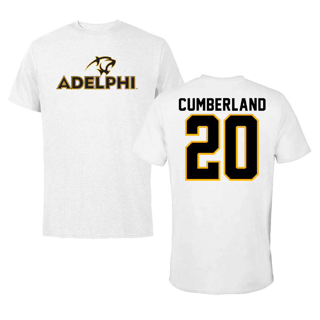 Adelphi University Basketball White Performance Tee - #20 Myles Cumberland