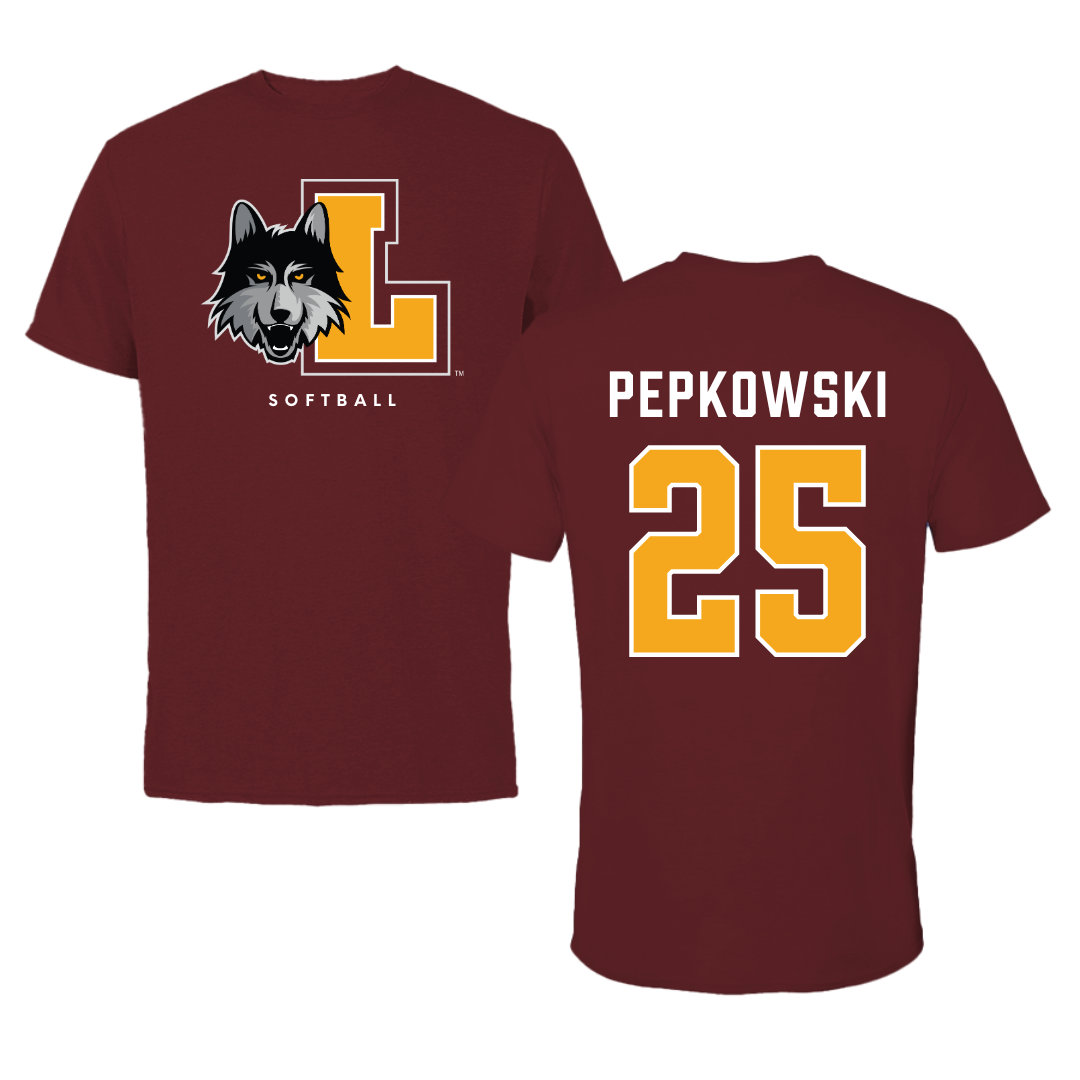 Loyola University-Chicago Softball Maroon Mascot Tee - #25 Peyton Pepkowski