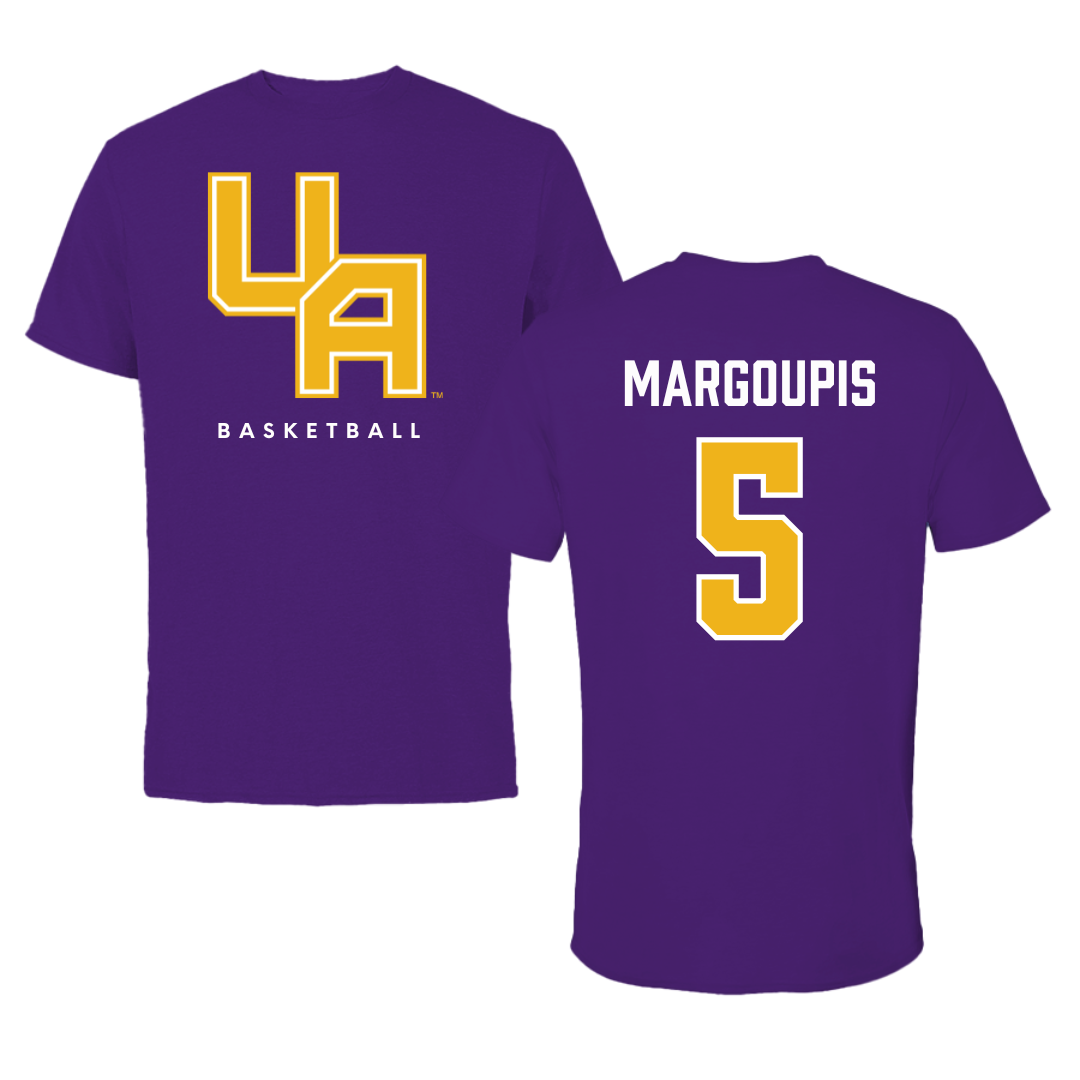 University at Albany Basketball Purple Block Tee - #5 Jack Margoupis