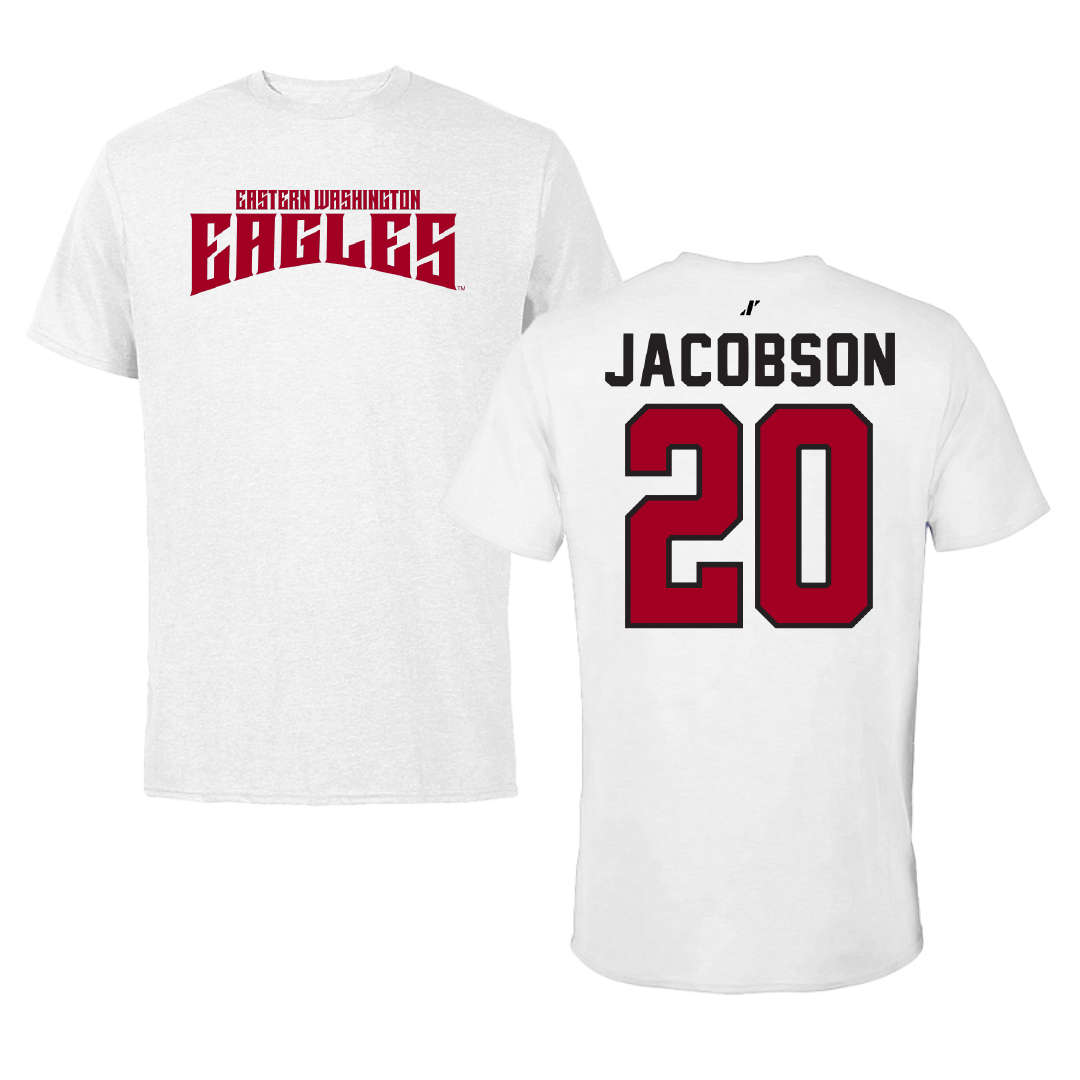Eastern Washington University Football White Classic Performance Tee - #20 Tyson Jacobson
