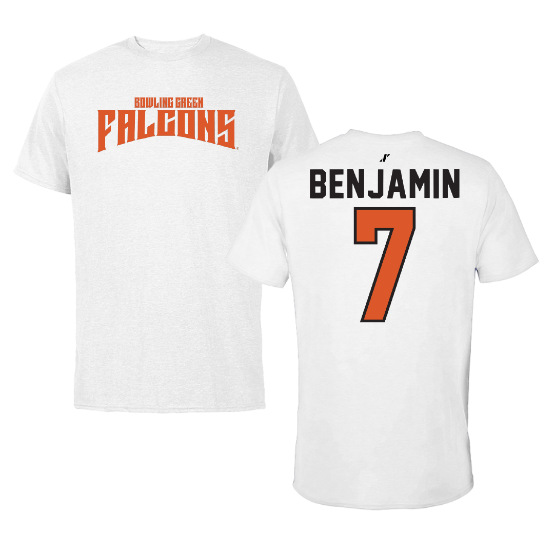 Bowling Green State University Football White Classic Performance Tee - #7 Jacorey Benjamin