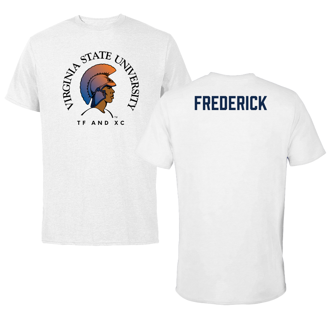 Virginia State University TF and XC White Performance Tee - Conner Frederick