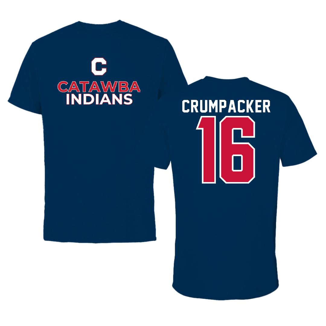 Catawba College Lacrosse Navy Tee - #16 Andrew Crumpacker
