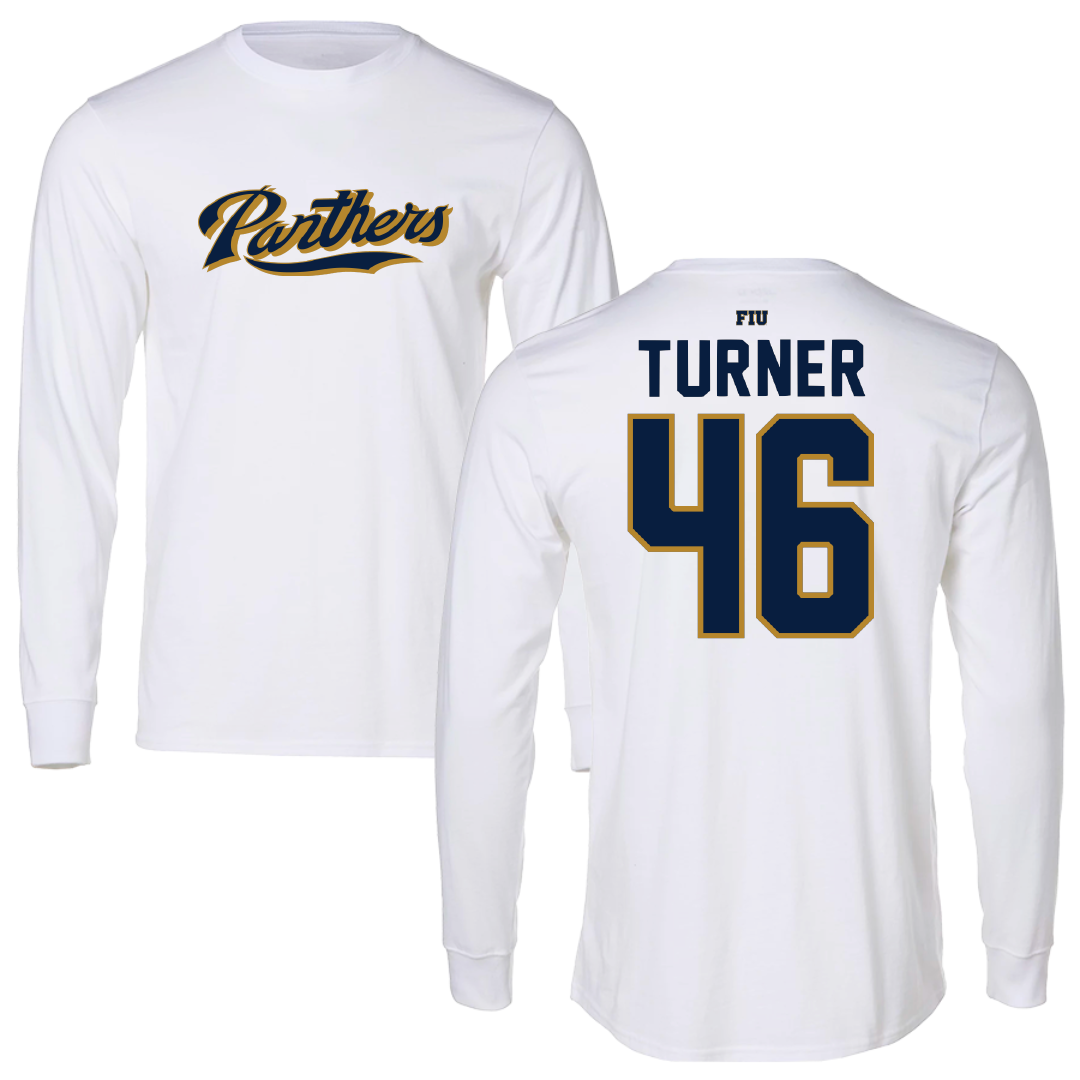 Florida International University Baseball White Panthers Long Sleeve - #46 Bryce Turner
