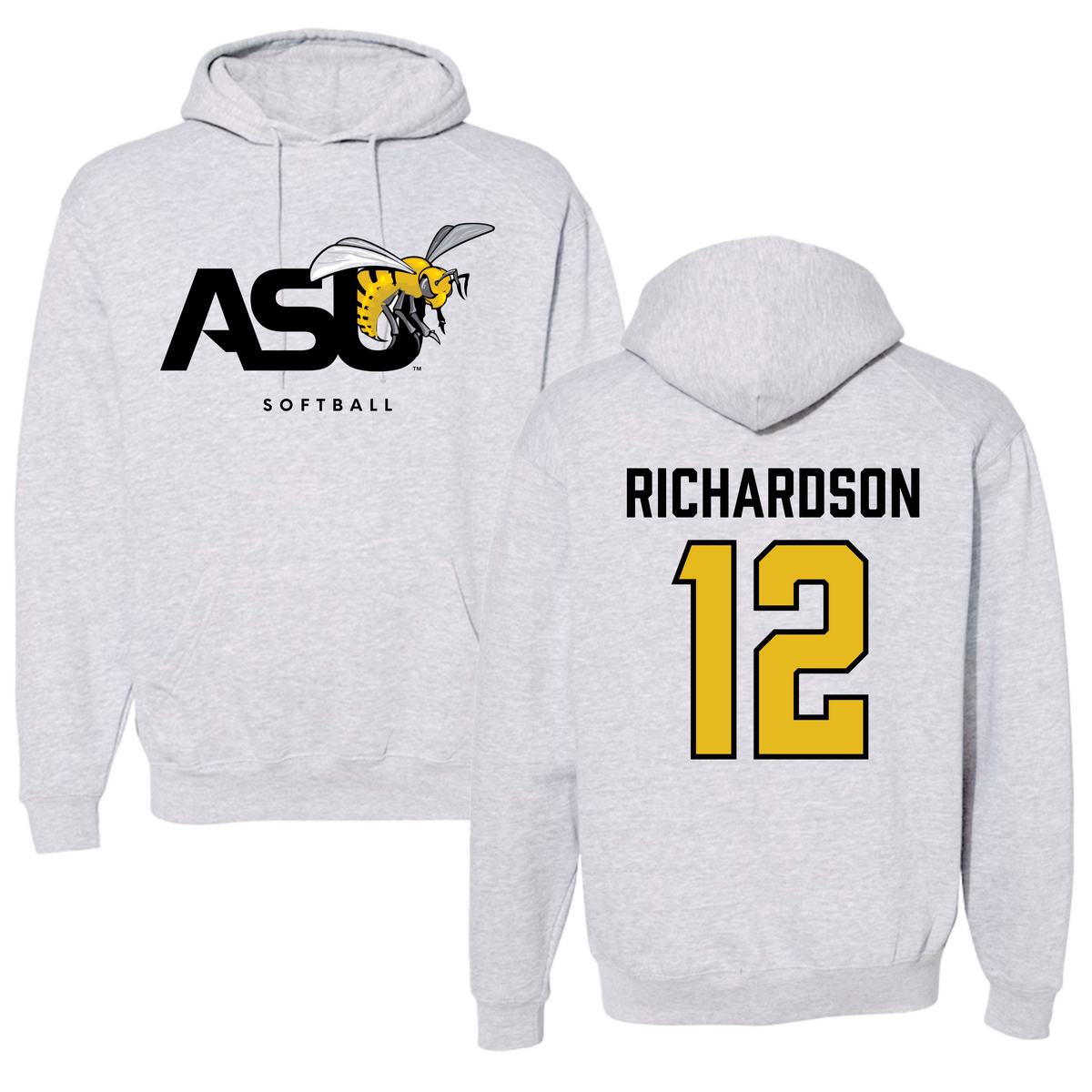 Alabama State University Softball Gray Hoodie - #12 Leah Richardson