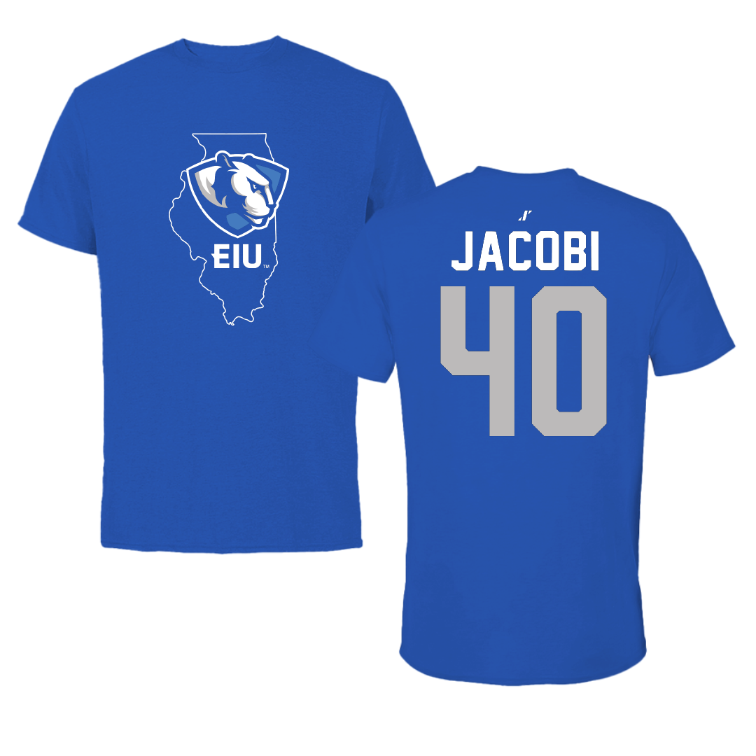 Eastern Illinois University Basketball Blue State Performance Tee - #40 Kooper Jacobi