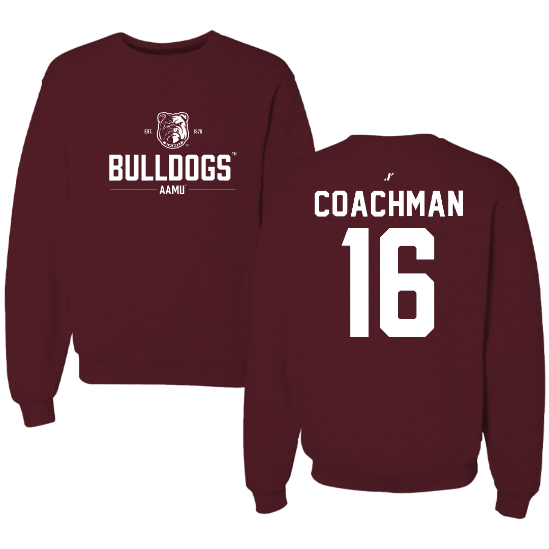 Alabama A&M University Volleyball Maroon General Crewneck - #16 Kemora Coachman