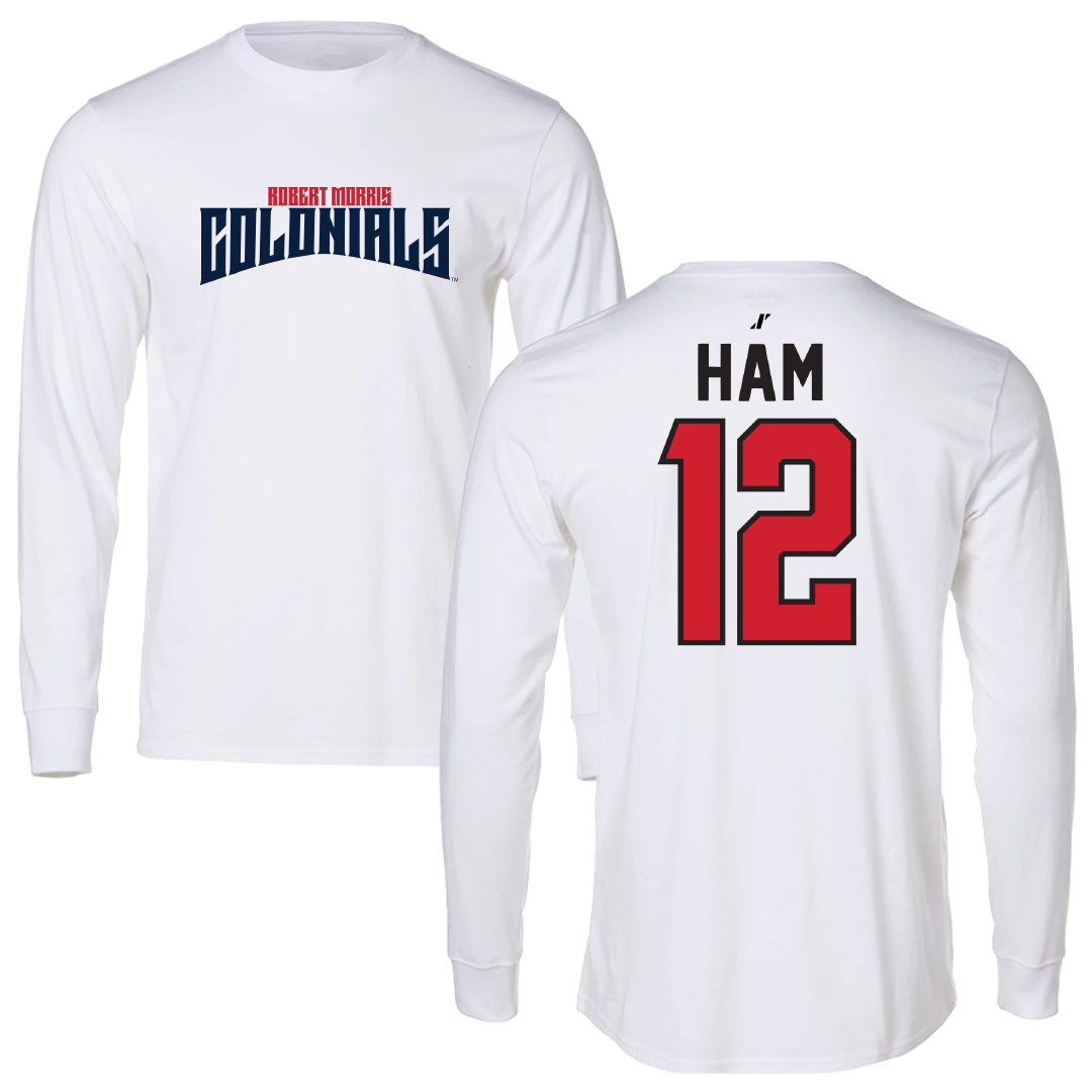 Robert Morris University Ice Hockey White Classic Long Sleeve - #12 Ashlyn Ham